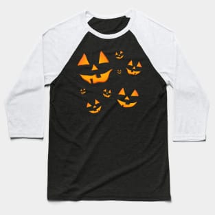 Smiling Jack-O-Lanterns or Jack-O’Lanterns for Halloween Baseball T-Shirt